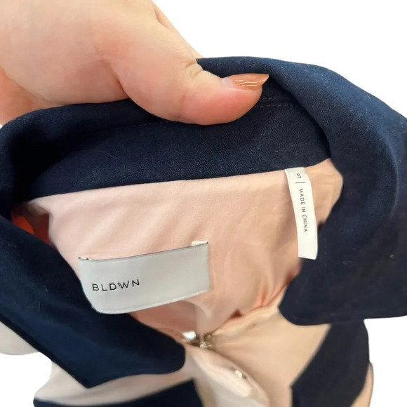 BLDWN Beck Jacket in Gloss Pink Colorblock Green Navy Blue Cropped Size Small - Picture 12 of 14